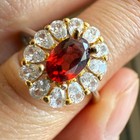 925 Sterling Silver Ring 6x4mm Natural Rhodolite Garnet Zircon Flower Handmade — photo 4