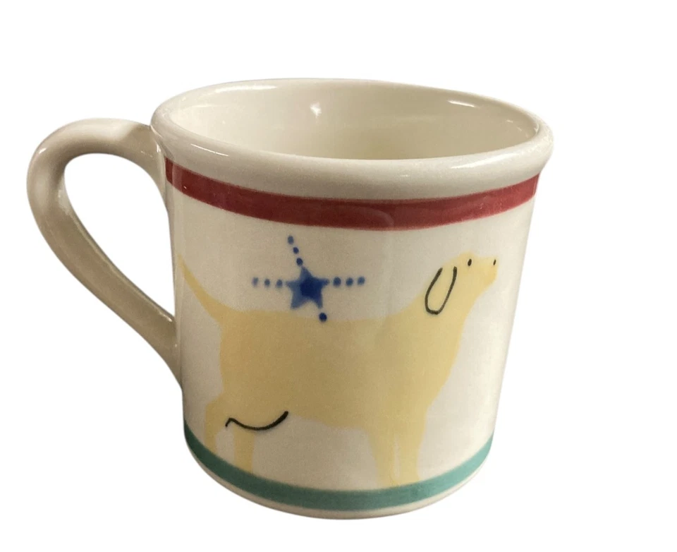 Taza HARTSTONE GOOD DOG pintada a mano amarillo laboratorio cachorro gres Foto 2 de 3