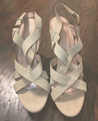Joie Inez Snake Embossed Cement Platform Sandals Size EUR 41 US 11M