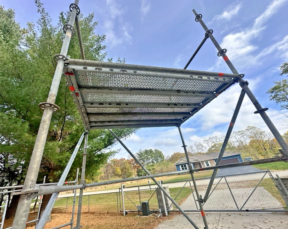 Rolling Scaffolding Work Platform 2 Story with Wheels Guard Rails, Adjustable - Image 3 of 4