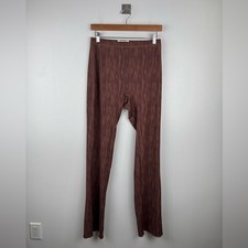 House Of CB Women Erin Chocolate Print Mesh Flared Trouser Size Small