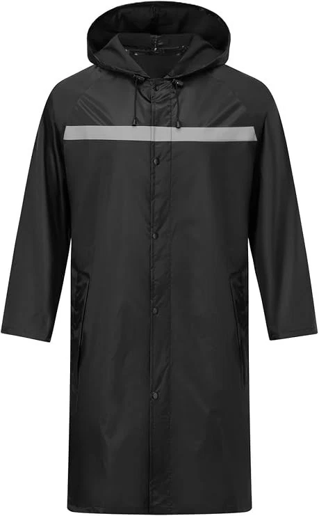 Chaqueta Para Hombre Impermeable Para Lluvia Chubasquero Con Capucha Moda Casual image 6