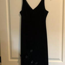 Ladies Dress Size 8 Velveteen Little Black Dress J.R. Nites by Calienda