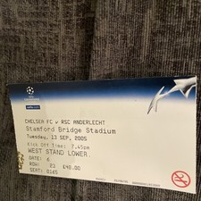 chelsea v Anderlecht 2005/6 champions league Ticket