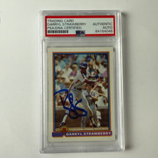 Darryl Strawberry Signed 1991 Bowman #382 PSA Auto Authentic