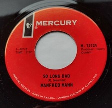 CANADA!!! Ex to NM- MANFRED MANN So Long, Dad / Funniest Gig 1968 MERCURY 45