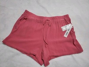 Lily Star Pink Draw String Shorts Women With Pockets Size Large 