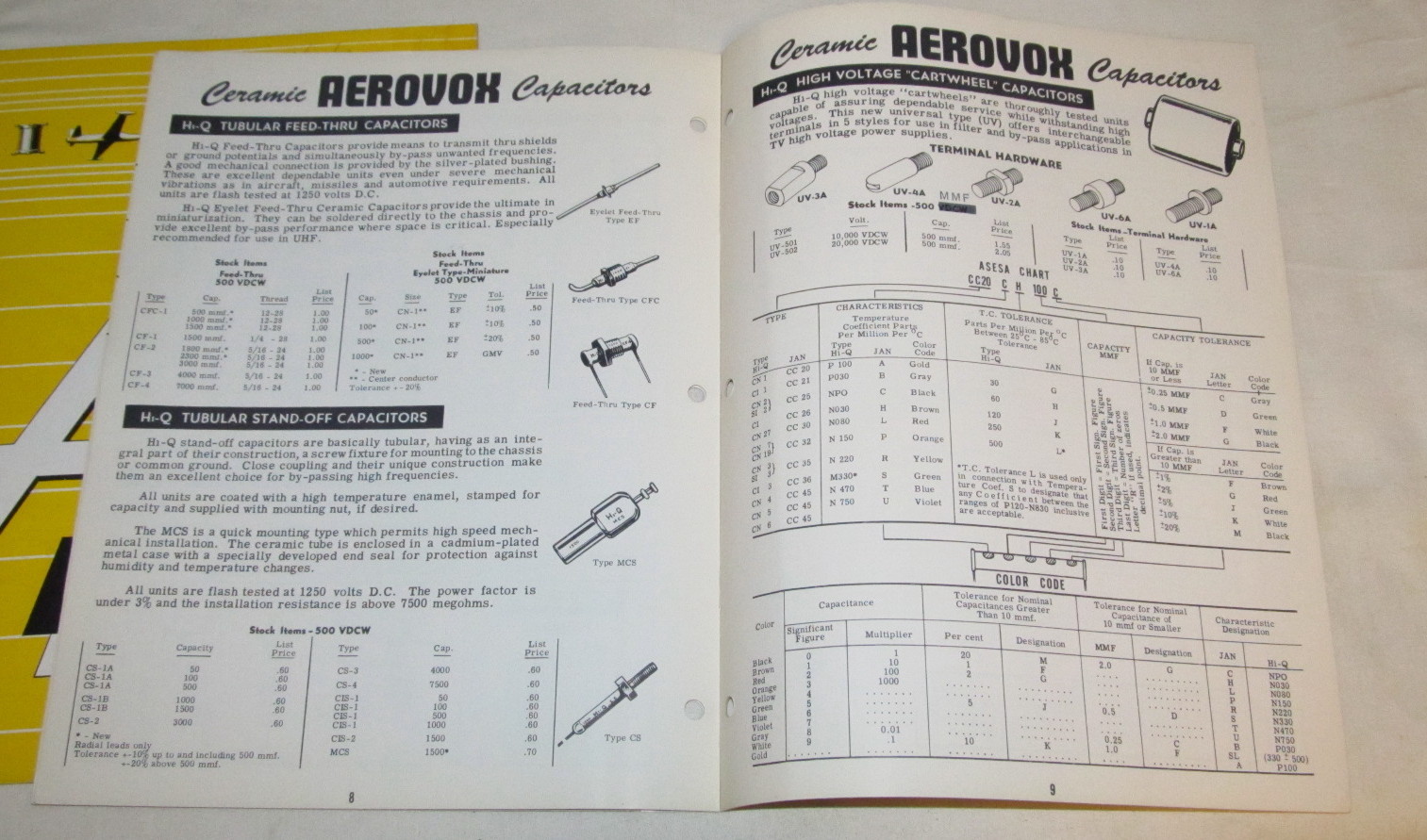 2 Vintage AEROVOX Capacitors Catalog Lot 1954 & Supplement J1137 eBay
