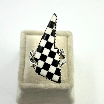 Checkerboard Bolt Ring, 925 Sterling Silver ring, Minimalist Handmade Jewelry