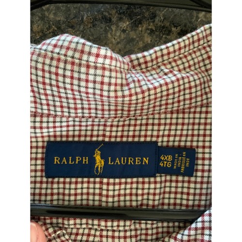 Ralph Lauren Herren 4XL Langarm Hemd rot grau kariert Pony Logo - Bild 7 von 10