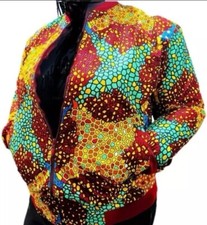 African Wax Print Ankara Bomber Jackets With Pockets In The Front Olubusayo Sz L