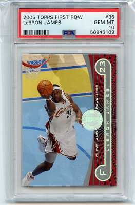 2005-06 TOPPS FIRST ROW #36 LEBRON JAMES CAVALIERS LAKERS, PSA 10