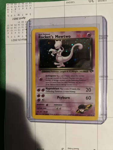 Rocket's Mewtwo 14/132 Gym Heroes Holofoil Rare Holo Pokemon Gem Mint ?