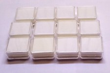 GEMS Diamond Display Storage Jewelry 12 transparent Plastic Boxes 3.5x3.5x1.5 cm