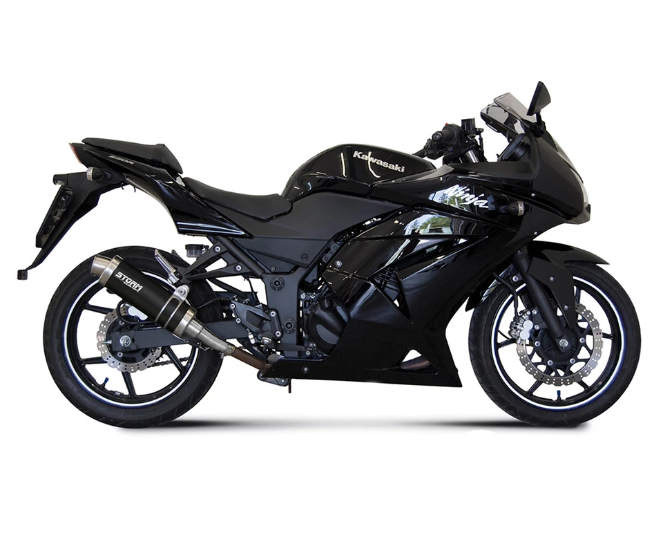 Storm by Mivv GP Black Stainless Steel Exhaust for Kawasaki Ninja 250r 2008 > 2013 - Image 2 of 4