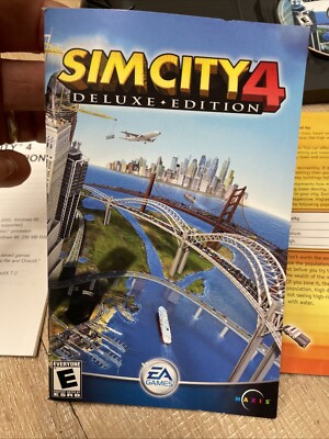 SimCity 4 Deluxe Edition PC CD-ROM 2 CDs Vintage Rare. Excellent