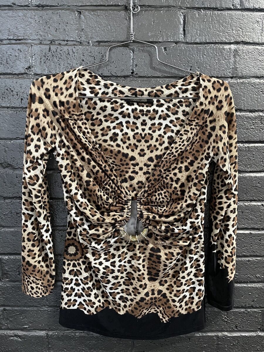 ROBERTO CAVALLI Vintage Animal Cheetah Leopard Print Top ROBERTO CAVALLI Vintage Animal Cheetah Leopard Print Top
