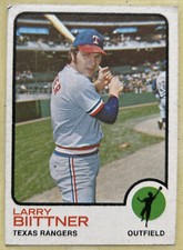 1973 Topps Larry Biittner Baseball Card #249 Rangers Outfield Low-Grade Poor