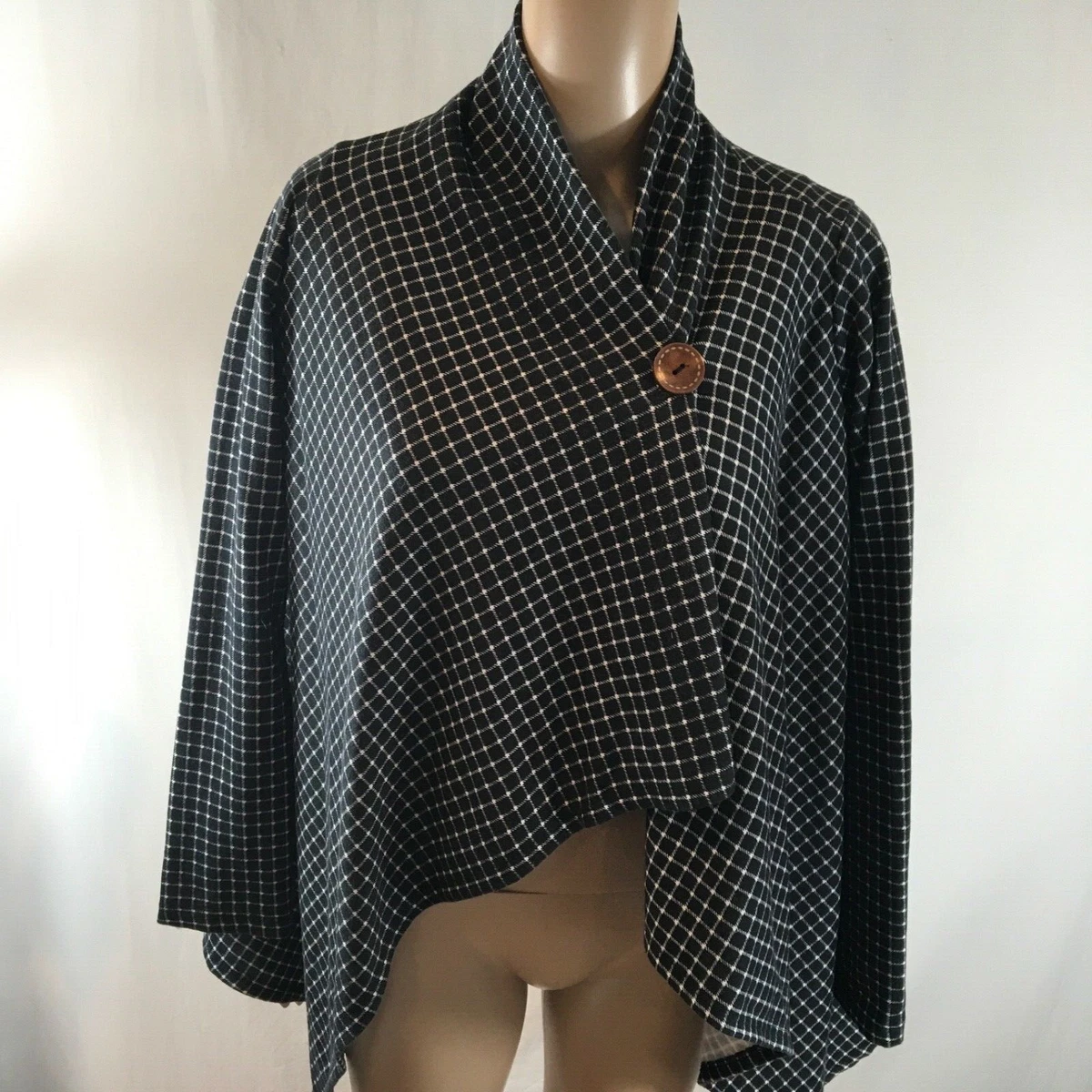 Bobeau Long Sleeve Shawl collar cape jacket. Small Black eBay