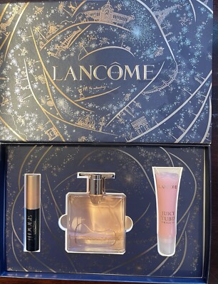 Lancome Idole L' Eau De Parfum EDP Perfume, Mascara, Juicy Tube Gift Set NEW