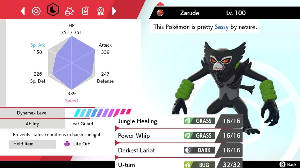 Pokemon Sword and Shield 6iv Zarude - FAST DELIVERY!