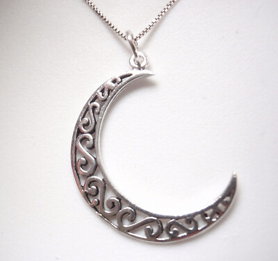 Crescent 925 Sterling Silver Pendant Corona Sun Jewelry