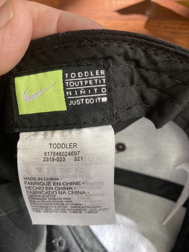 Nike Just Do It Swoosh Adjustable Toddler Baseball Cap Hat Black - Picture 6 of 6