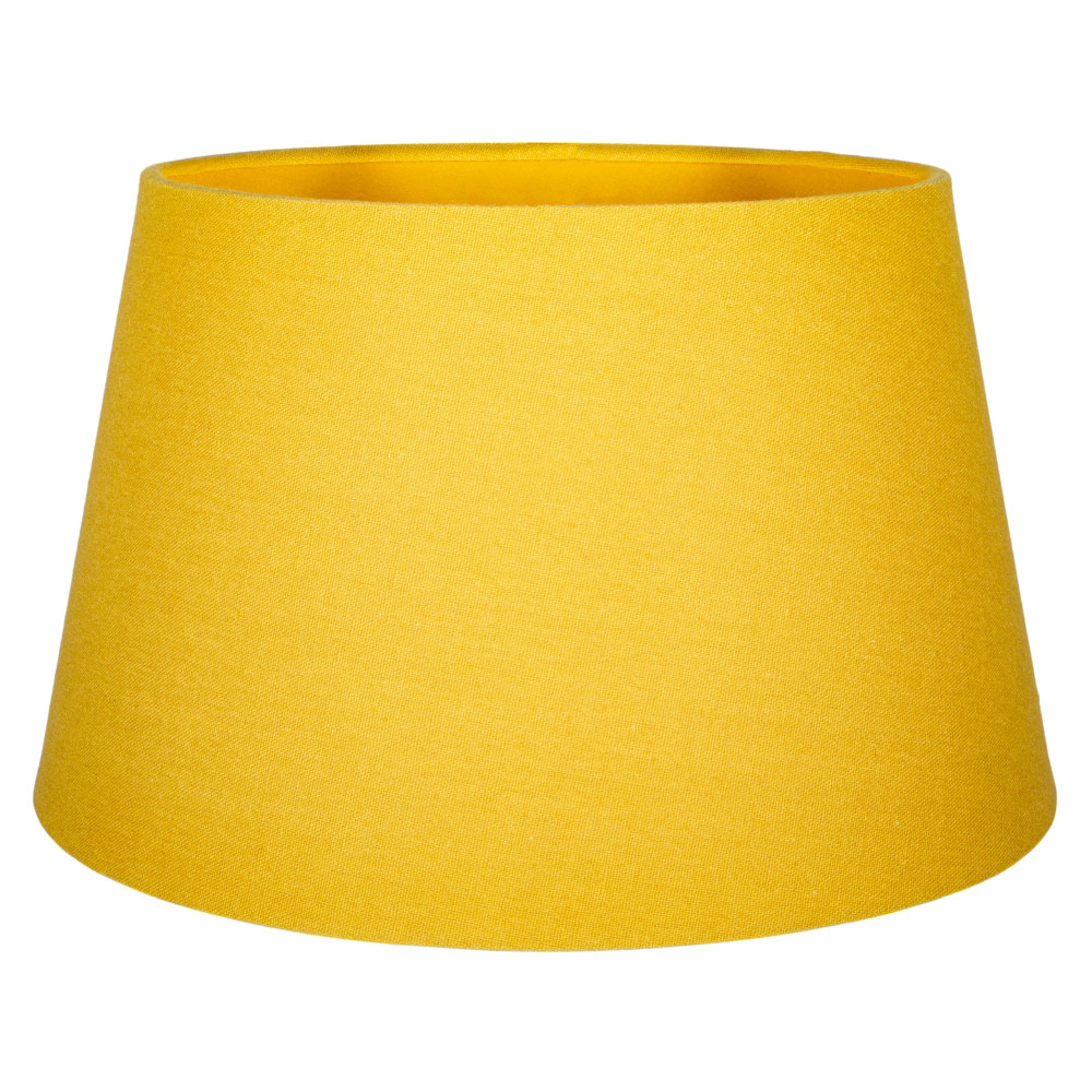 Traditional 30cm Mustard Ochre Linen Fabric Drum Table/Pendant Shade 60w Maxi...