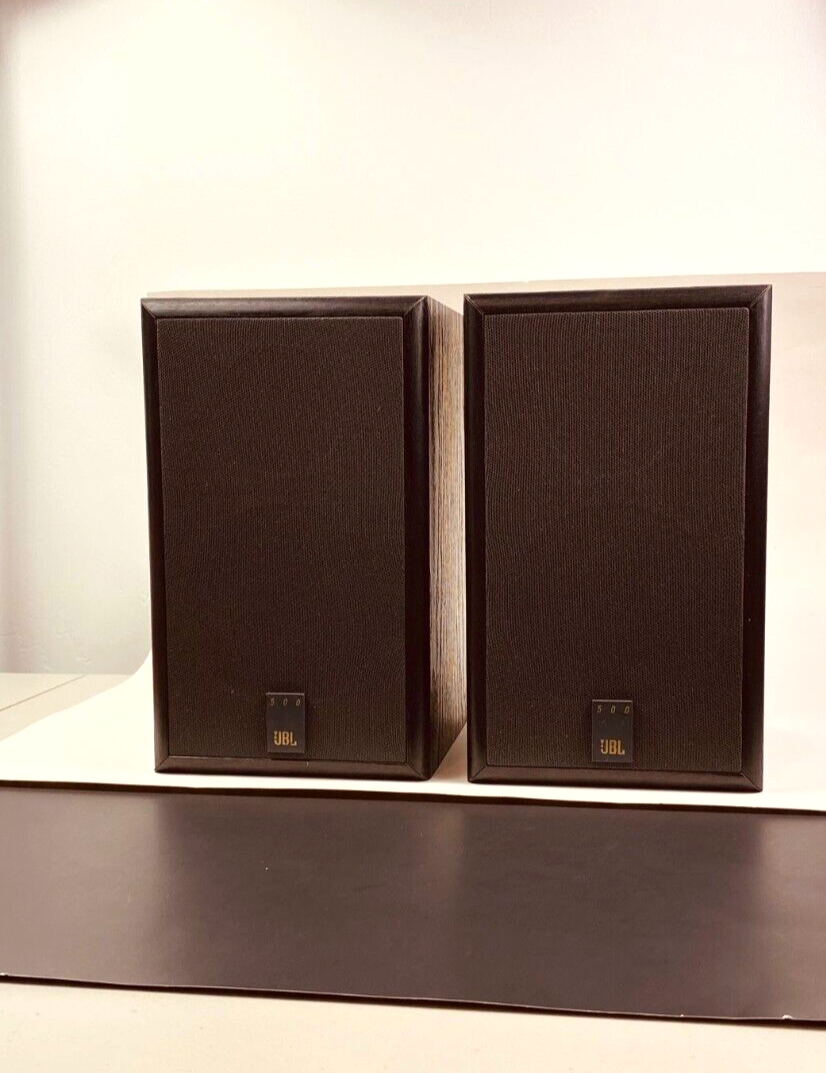 Pair Of Vintage Black JBL 500 Bookshelf Speakers Tested eBay