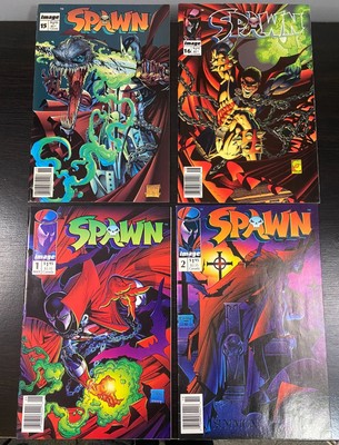 Spawn Newsstand Comic Lot #1, #2, #15, #16 (Image Comics 1992) VF | First Spawn