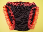 Slip Mutandine Tanga Knickers Slip Slip Seta Sissy Pizzo Nero - Foto 9