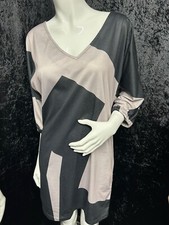 BNWOT Chic Me Grey/Black Colour Block Midi Dress Size M ( Uk 10) 