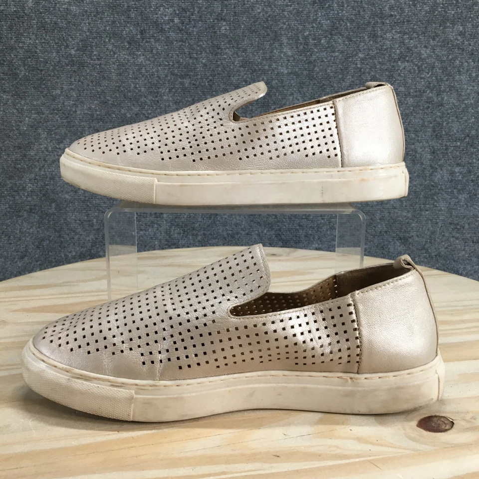 Zapatos Hush Puppies para mujer 8,5 M Manda Perf sin cordones mocasines planos beige metálico Foto 2 de 4