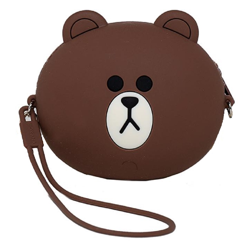 BORSA PASSEGGIO LINE FRIENDS BROWN ORSO POCHETTE IN SILICONE - MC23822/1