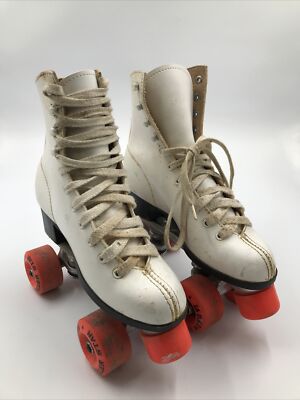 Vintage White Leather Labeda Roller Star Roller Derby Skates Womens Size 5