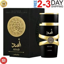 Lattafa Perfumes Asad for Unisex Eau de Parfum Spray, 3.4 Ounce New in Box