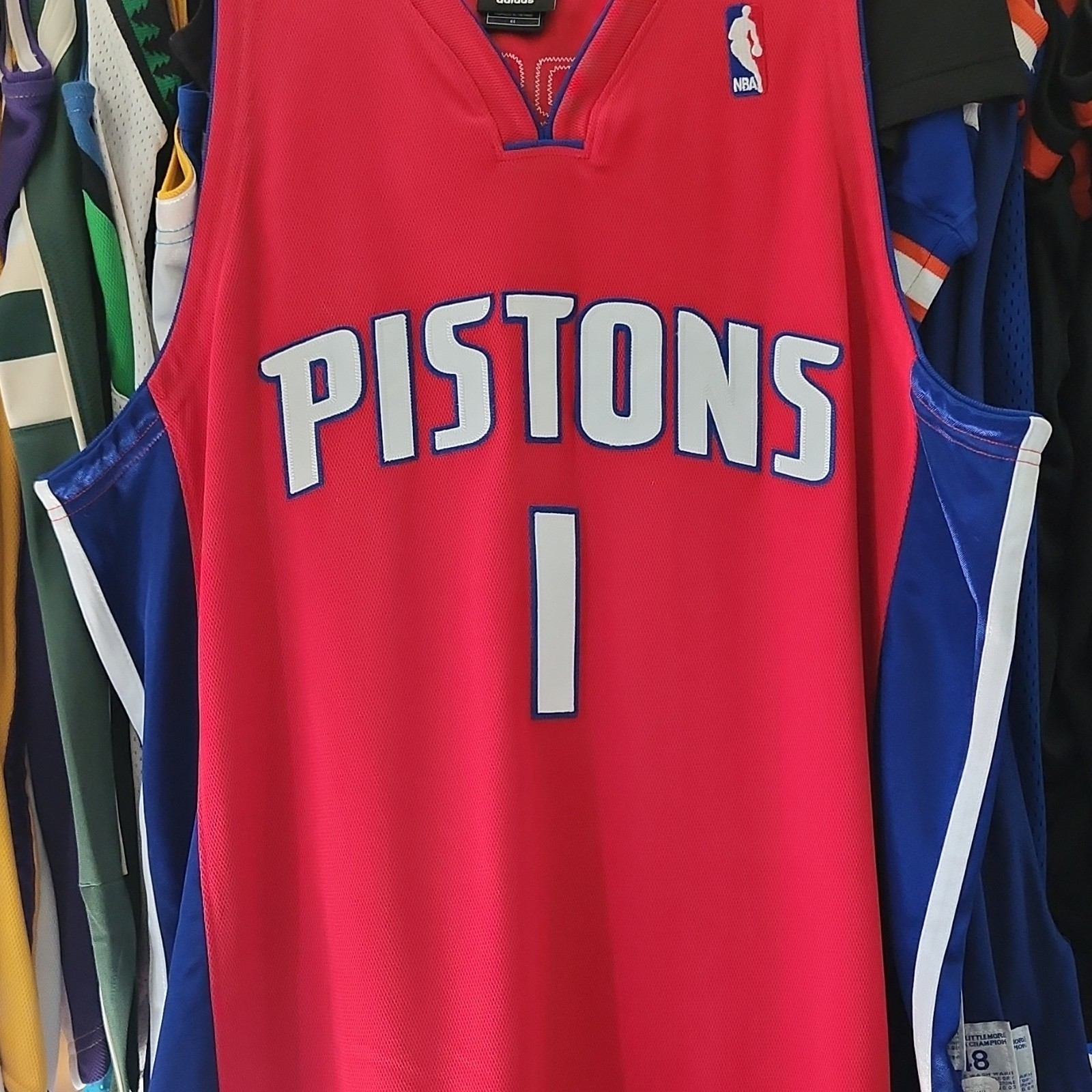 adidas NBA Detroit Pistons Allen Iverson Jersey Red Size 44 | eBay