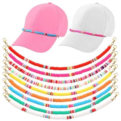 Geyoga 9 Pcs Trucker Hat Chains Trucker Hat Charms Women Multicolor Bead Style