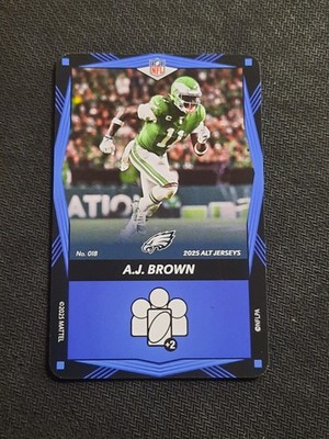 2025 UNO Elite Blue 018 AJ Brown Philadelphia Eagles