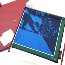 Unbenutzter Cartier Panthere Seidentuch 16,5 in blau Luxus authentisch