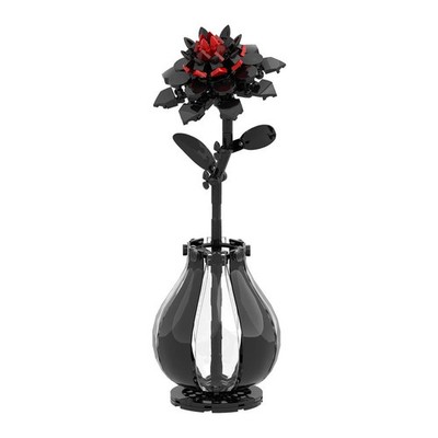 MOC Black Dahlia Flower Bausteine Gothic Botanical Model Home Decoration