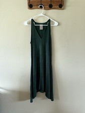 Anthropologie Dolan Women's Size SP Forest Green Asymmetrical Hem Cupro Dress