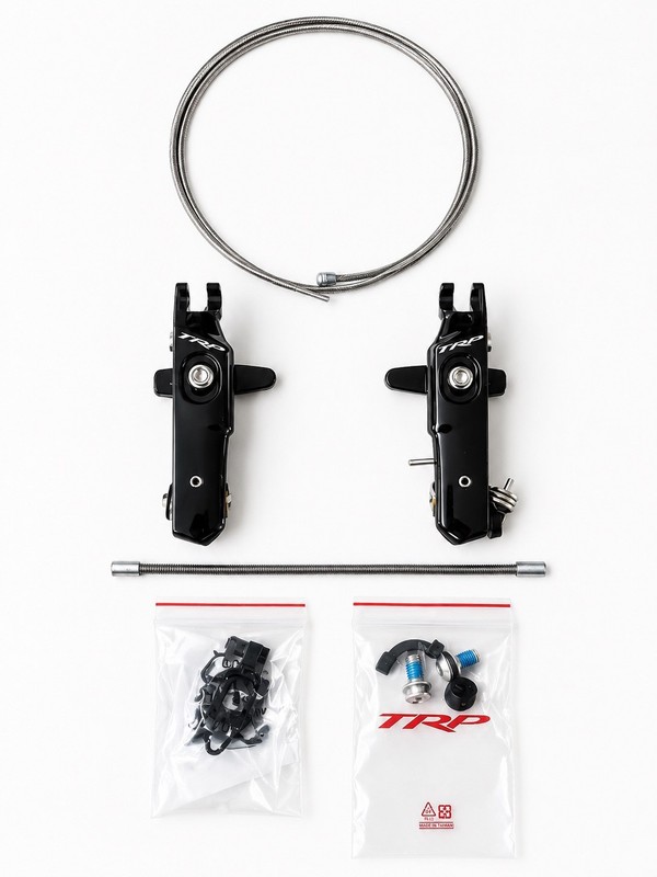NEW TRP TTV Aero Time Trial Tri Bikes Brake CNC Alu Alloy Pads w. Long Flex Pipe
