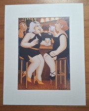 Beryl Cook mounted print - Barstools
