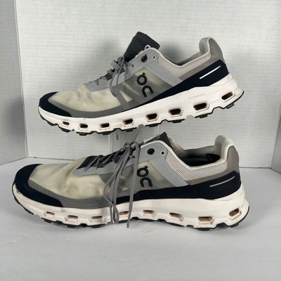 On Cloud stratus Mens 12 Running Shoes White Black Grey 64.99059 CloudTec Helion
