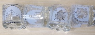 Schnapsgläser mit Ansichten von St. Petersburg 5 Stück, (S595)