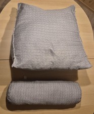 2-częściowy komfortowy zestaw: poduszka klinowa i rolka na szyję - szary melanż - w idealnym stanie