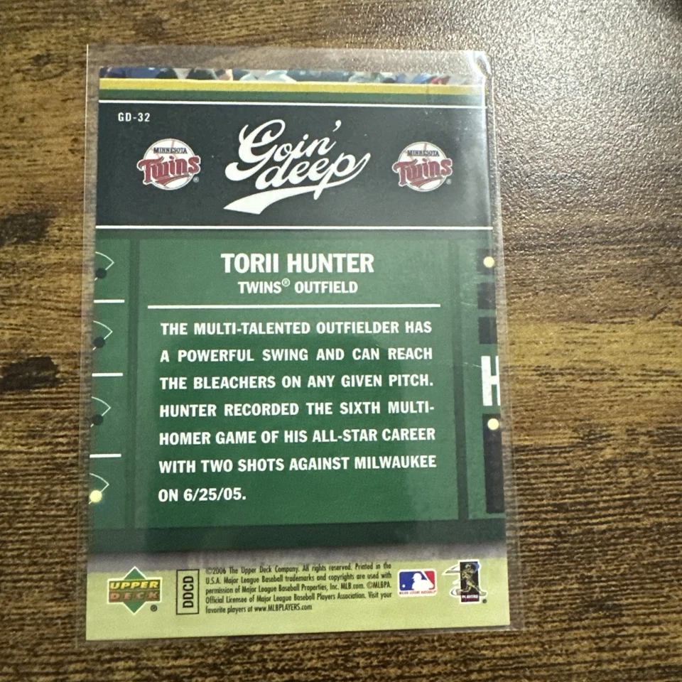 2006 Upper Deck First Pitch - Torii Hunter #GD-32 Twins - Image 2 of 2