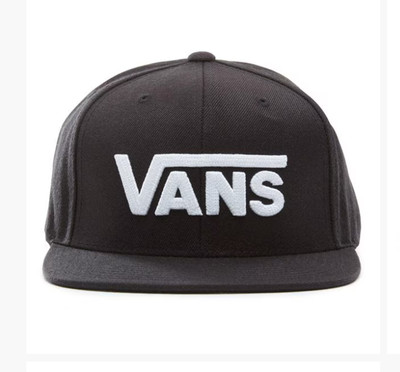 VANS Snapback Hat Mens One Size Classic Embroidered Logo Black White BRAND NEW!