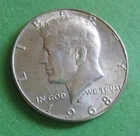 1968-D Gem VF Kennedy half dollar 40% Silver.